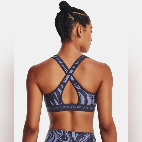NWT $40 Women's Under Armour Mid Crossback Print Size 3X Sports Bra - Picture 2 of 9